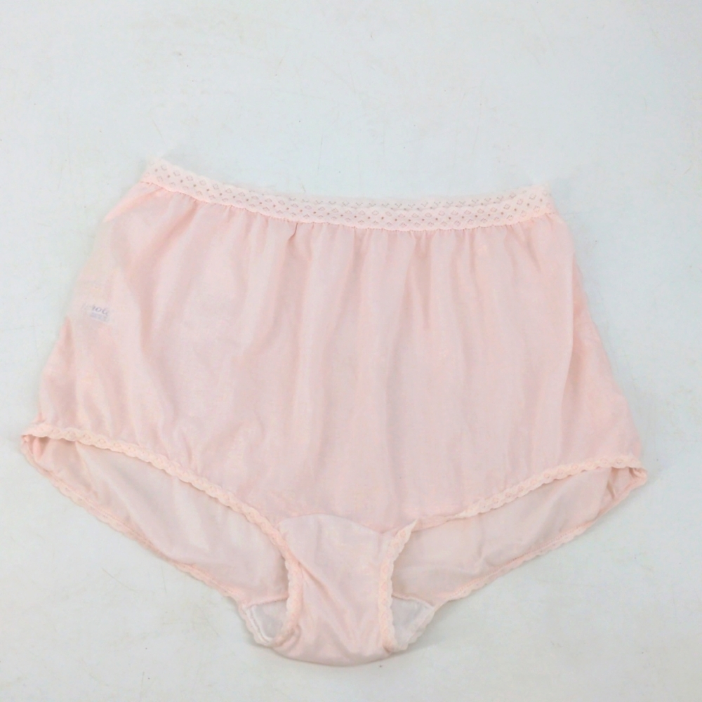 VTG Granny Panties Nylon Mushroom Wide Gusset Lace Waist Sissy Carole Size 11